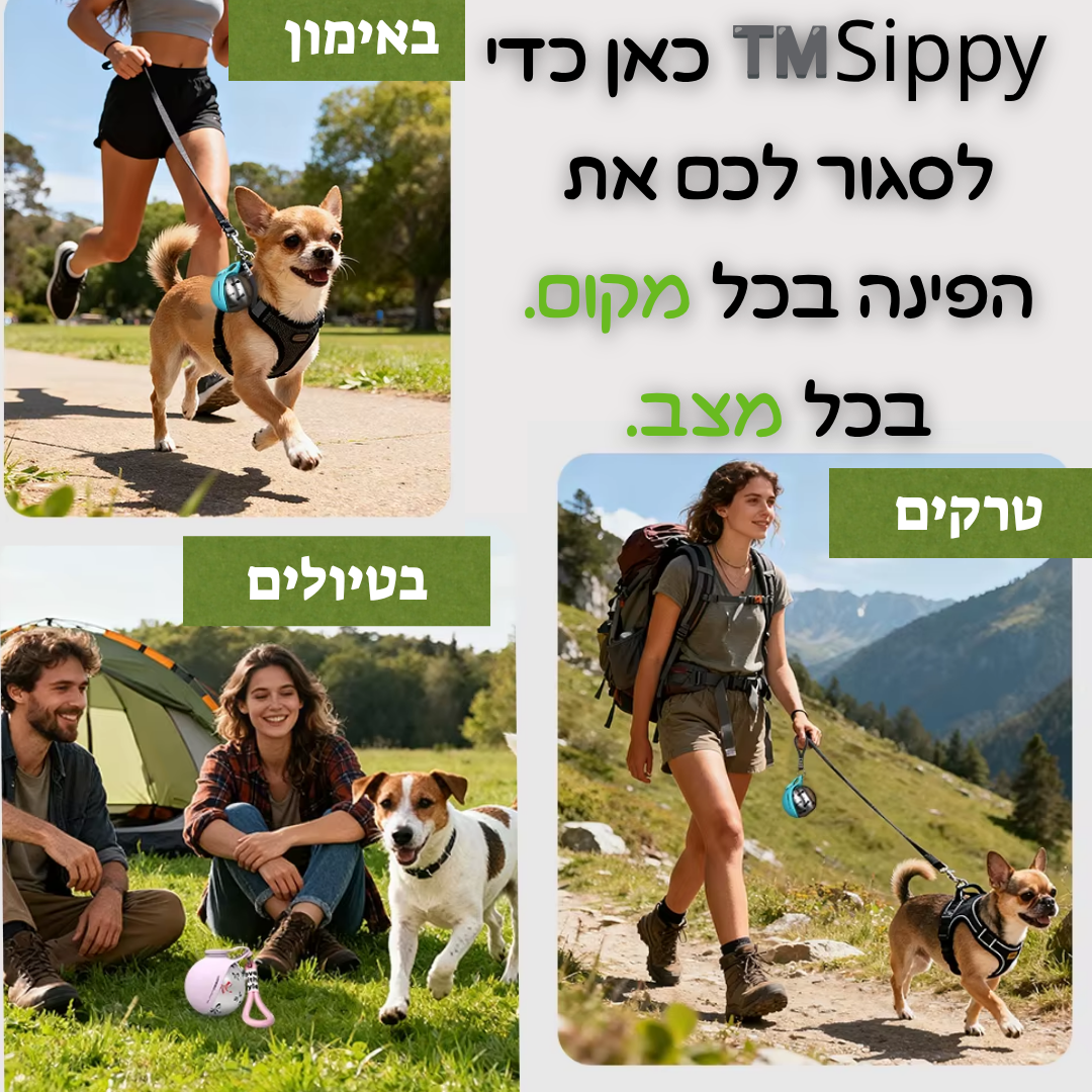 Sippy™ - בקבוק בריאות פרקטי לטיול עם הכלב שלך