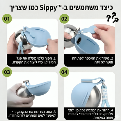 Sippy™ - בקבוק בריאות פרקטי לטיול עם הכלב שלך